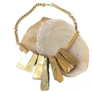 Gold Pyrite Statement Necklace